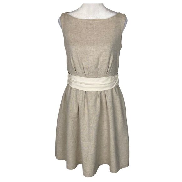 Twenty Three Districts Knee Length Fit Flare Dress Beige 40 / US 8 15-1 - Picture 1 of 12